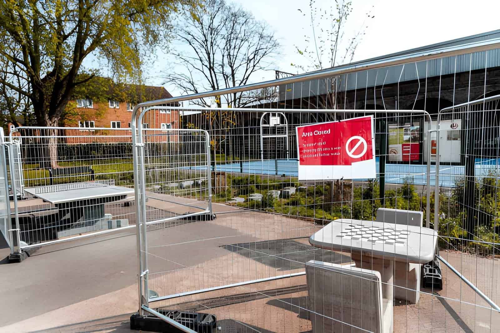 school construction safety fencing active campus students