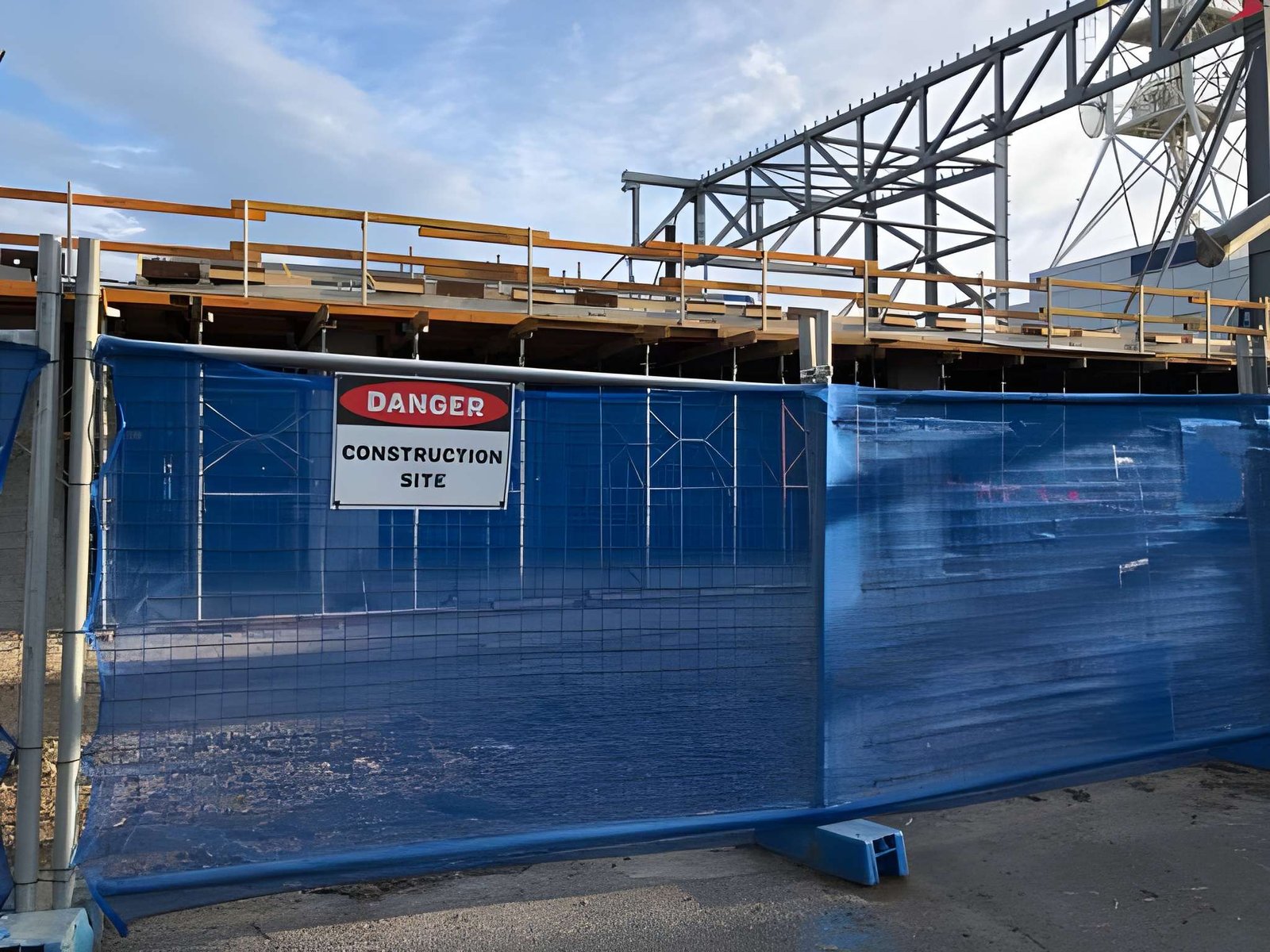 construction safety fencing school site dust suppression