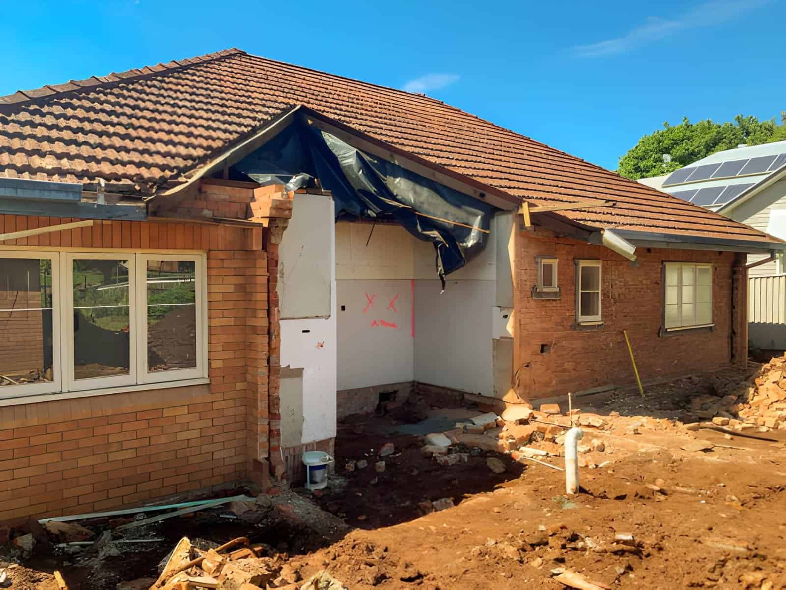 partial demolition house extension rear removal