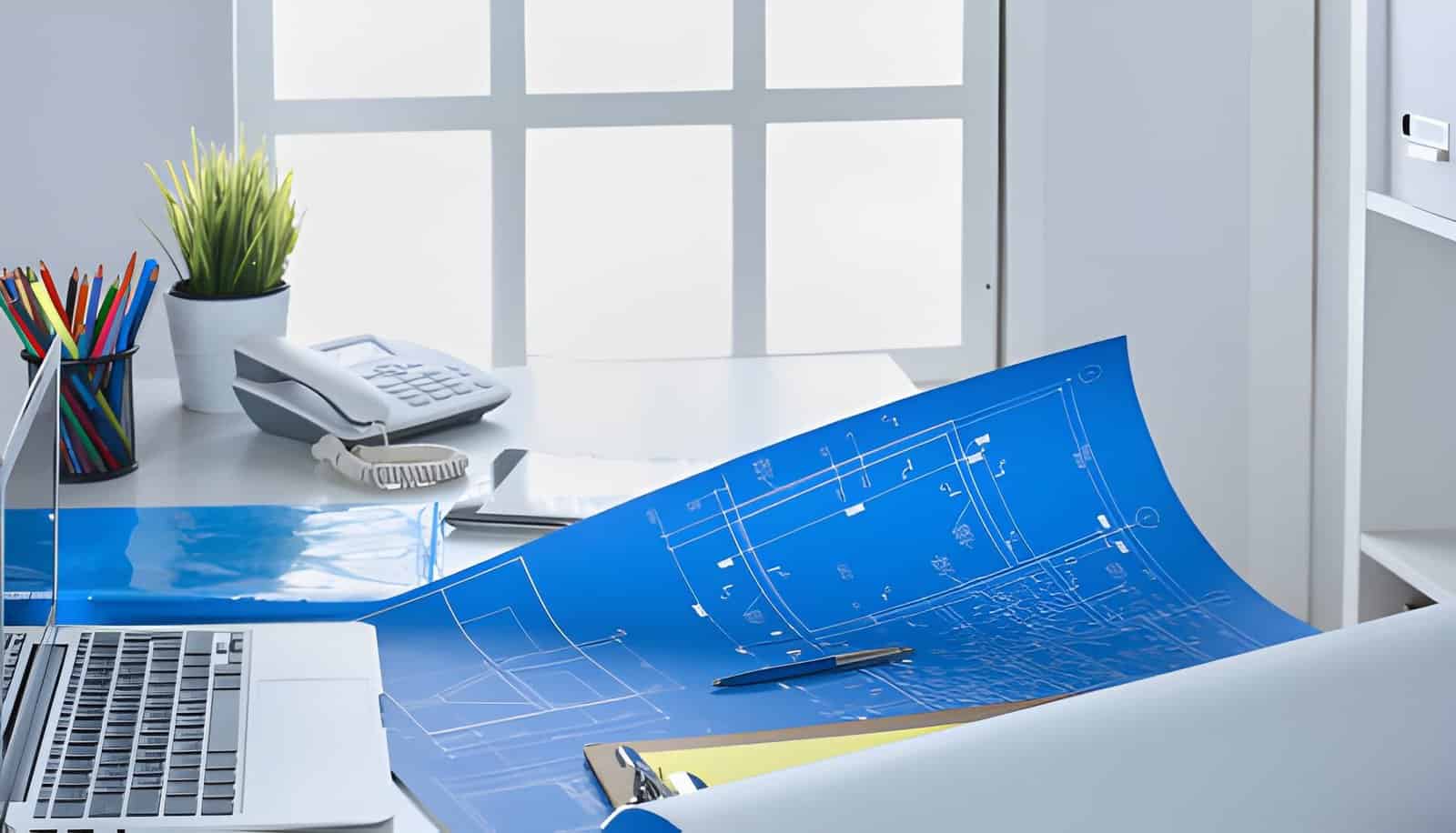 building plans blueprint demolition planning desk